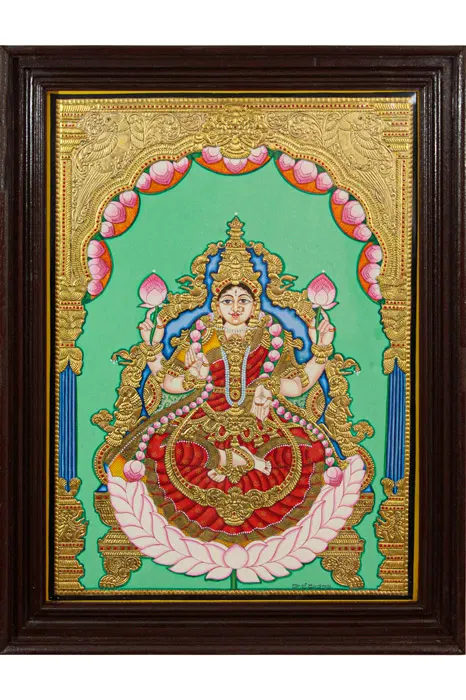 Maha Lakshmi Mysore Painting -22KT Gold Leaf (21*27) Inches