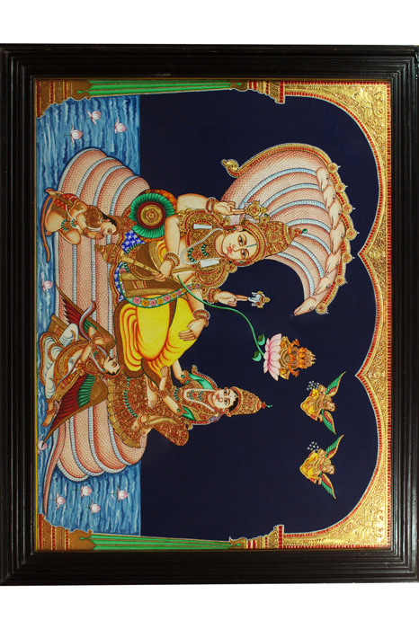 Padmanabha Swamy Mysore Painting -22KT Gold Leaf (53*40) Inches