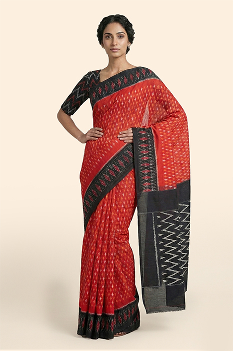 Pochampally Double Ikat Cotton Silk Saree