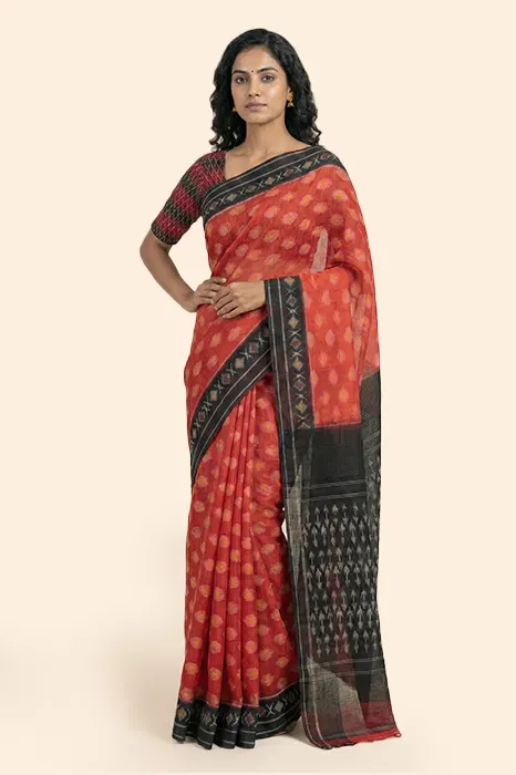 Pochampally Double Ikat Cotton Saree