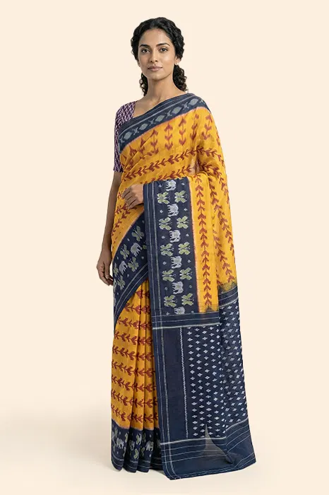Pochampally Double Ikat Cotton Saree