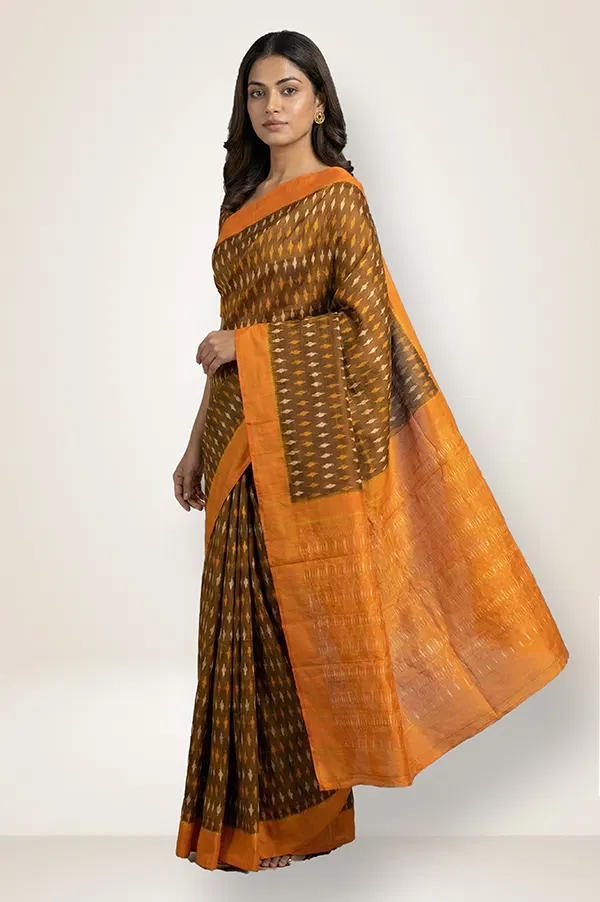 Pochampally Double Ikat Cotton Silk Saree