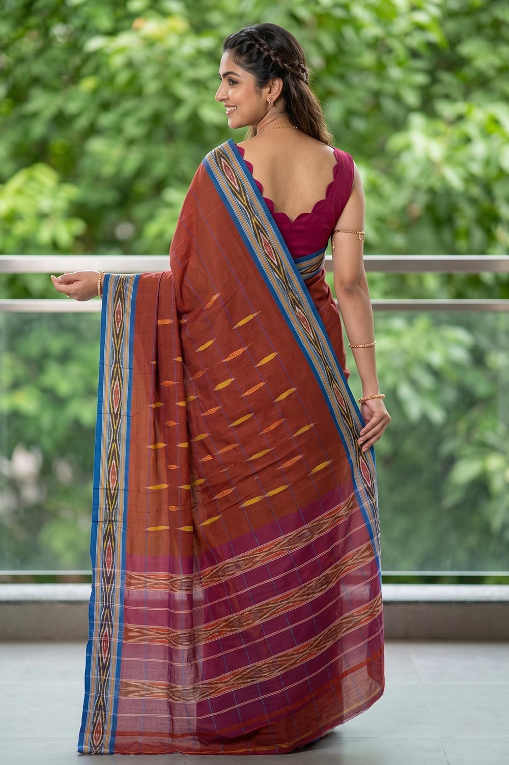 Pochampally Double Ikat Pure Cotton Saree
