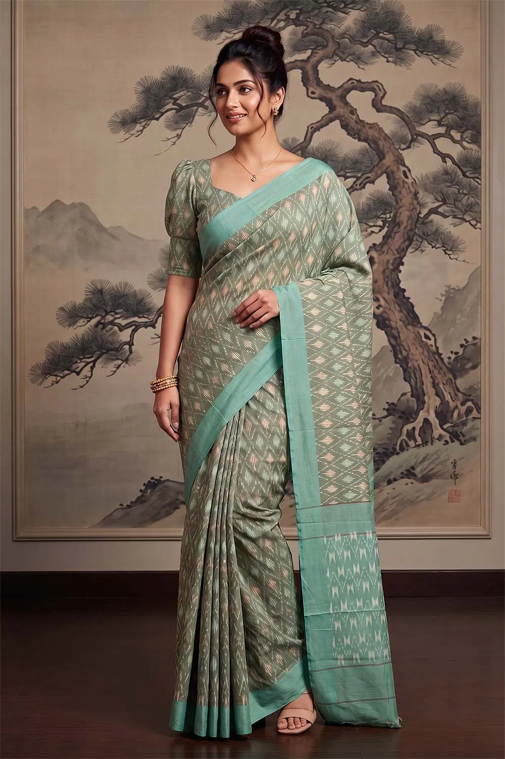 Pochampally Double Ikat Cotton Saree