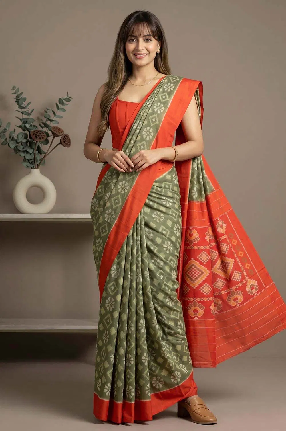 Pochampally Double Ikat Pure Cotton Saree