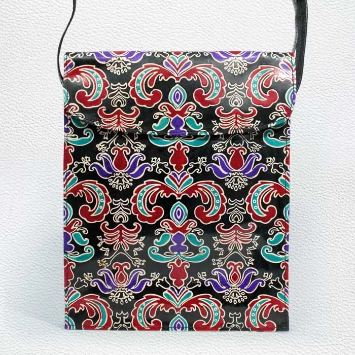 Santiniketan Leather Hand Block Printed - Laptop Bag (11x14) Inches