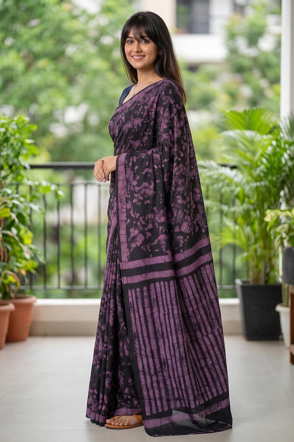 Bagru Hand Block Print Cotton Saree