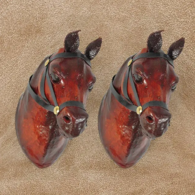 Indore Leather Craft Horse Wall Hanging (6 Inch) - Pair
