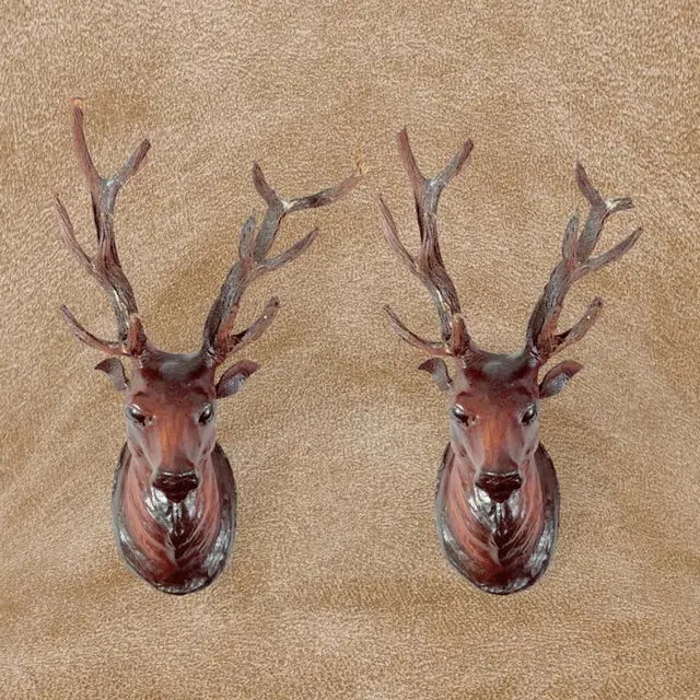 Indore Leather Craft Deer Wall Hanging (10 Inch) - Pair