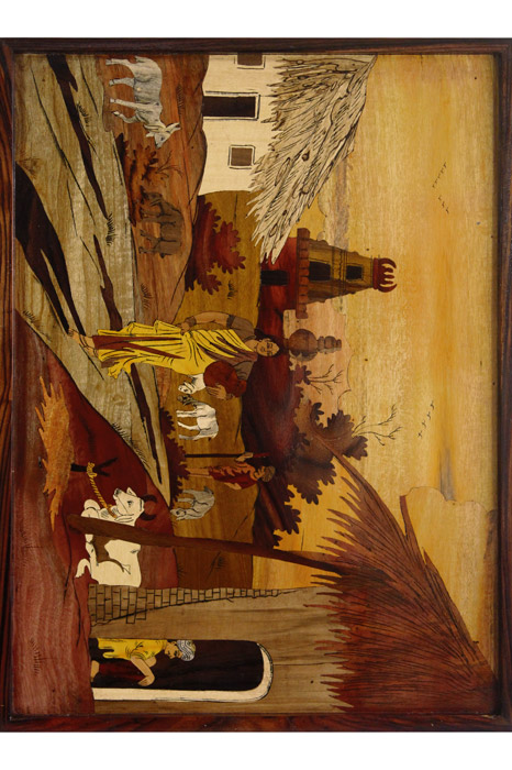 Mysore Rose Wood Inlay - Village Theme (21*16) Inches