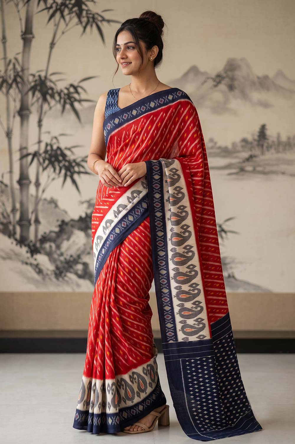 Pochampally Double Ikat Cotton Saree