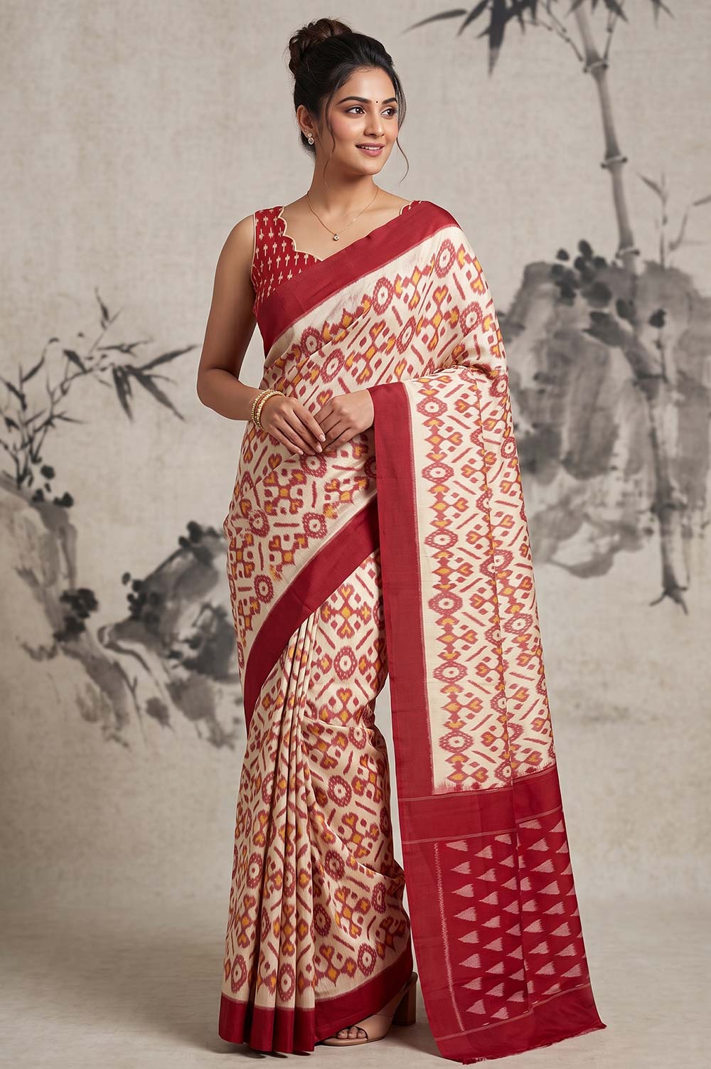 Pochampally Double Ikat Pure Cotton Saree