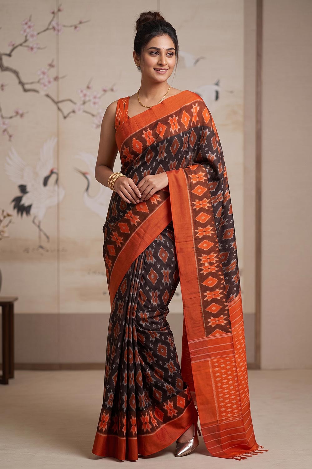 Pochampally Double Ikat Cotton Saree