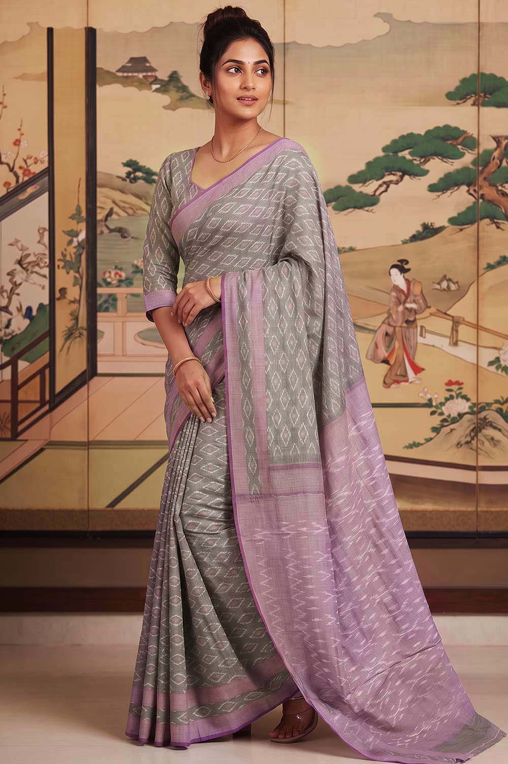 Pochampally Double Ikat Cotton Saree