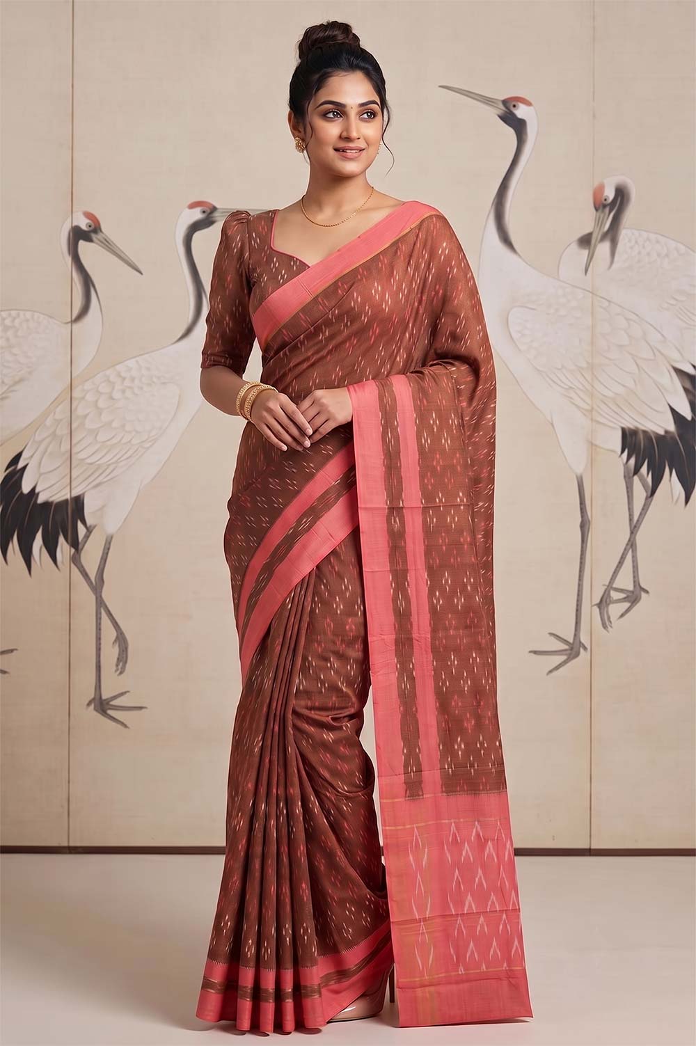 Pochampally Double Ikat Pure Cotton Saree
