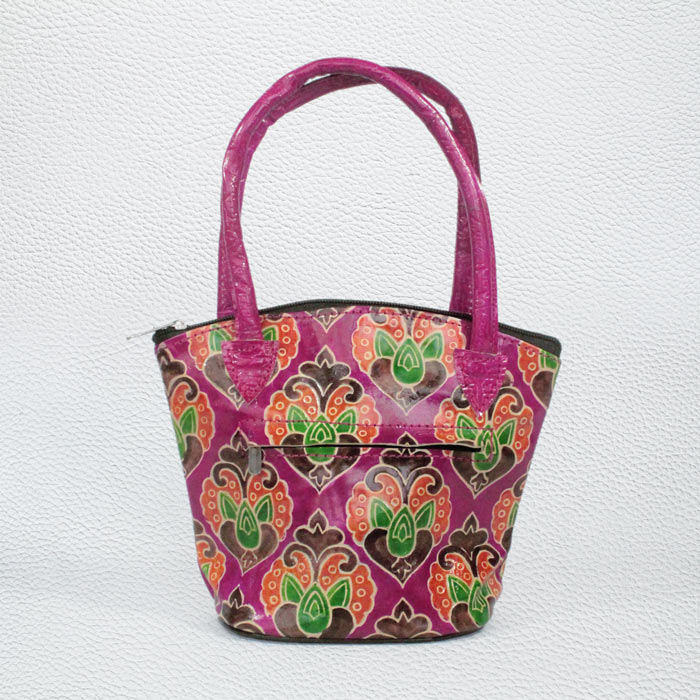 Santiniketan Leather Hand Block Printed - Mini Shopping Bag (8.5x7) Inches