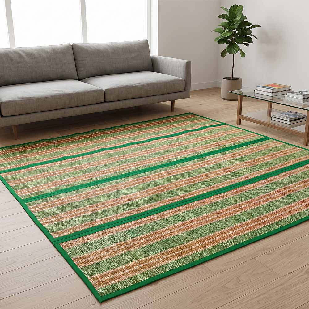 Eco-Friendly Madurkathi Grass Multipurpose Mat - 4 Fold (6*7) Feet