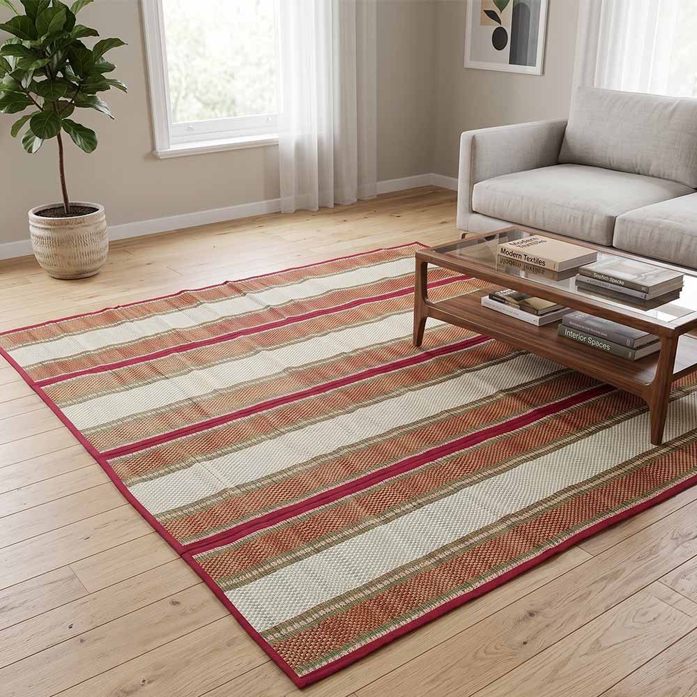 Eco-Friendly Madurkathi Grass Multipurpose Mat - 4 Fold (6*7) Feet