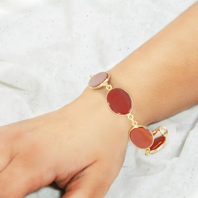 Cambay Agates Bracelets - Maroon Oval