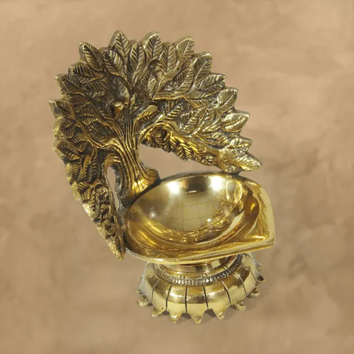 Moradabad Brass Craft Diya Tree Single (830-880 grams)