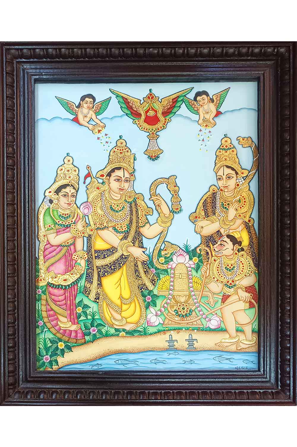Rameshwara Rama Mysore Painting (22KT Gold Leaf) 22x28 Inches