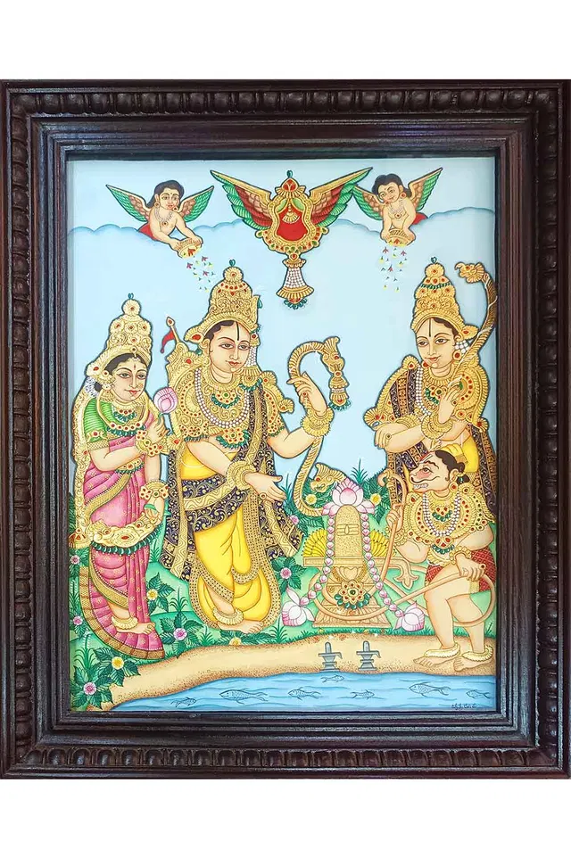 Rameshwara Rama Mysore Painting (22KT Gold Leaf) 22x28 Inches