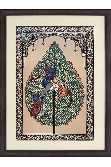Orissa Pattachitra Tree of Life Nabagunjara Painting (1.5*2) Feet