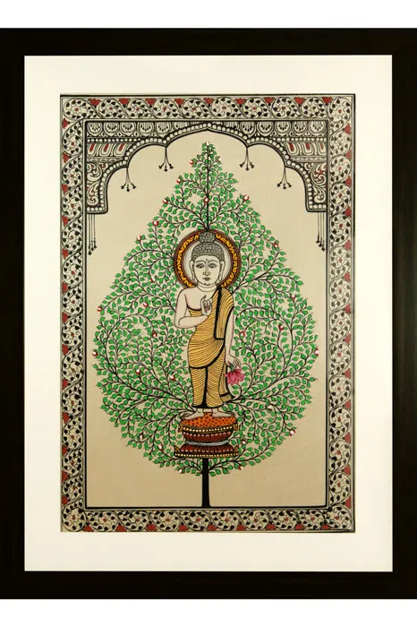 Tree of Life Orissa Pattachitra Buddha Painting (18*24) Inches