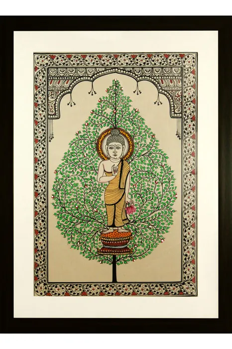 Tree of Life Orissa Pattachitra Buddha Painting (18*24) Inches