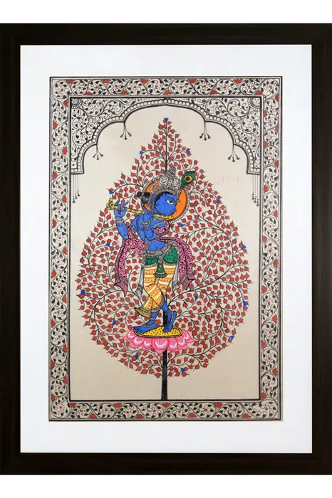 Tree of Life Orissa Pattachitra Krishna Painting (18*24) Inches