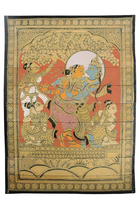 Odisha Talapatra Engraved Painting - Radha Krishna (9*12 Inch)
