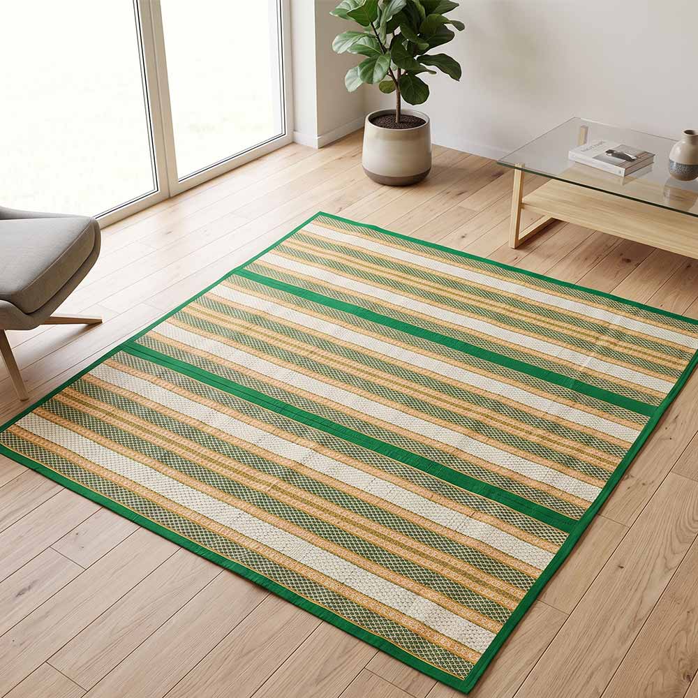 Eco-Friendly Madurkathi Grass Multipurpose Mat - 3 Fold (7*4.6) Feet