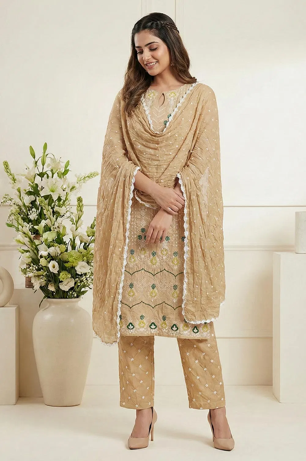 Jamnagari Bandhani Salwar Suit Dress Material