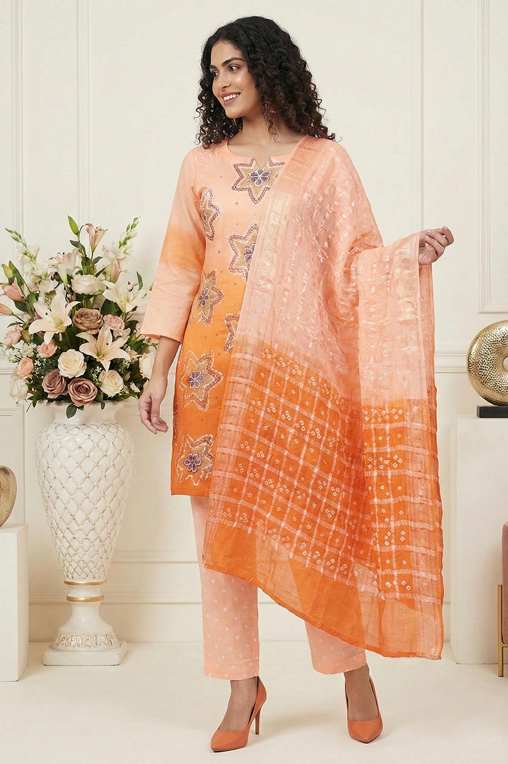 Jamnagari Bandhani Salwar Suit Dress Material