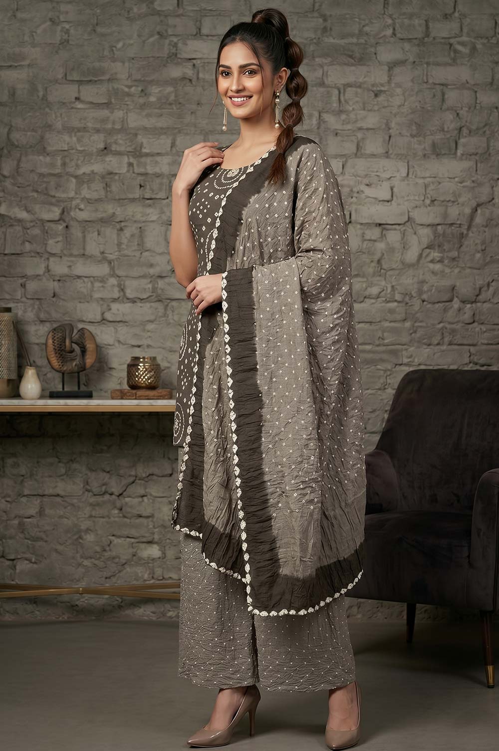 Jamnagari Bandhani Salwar Suit Dress Material