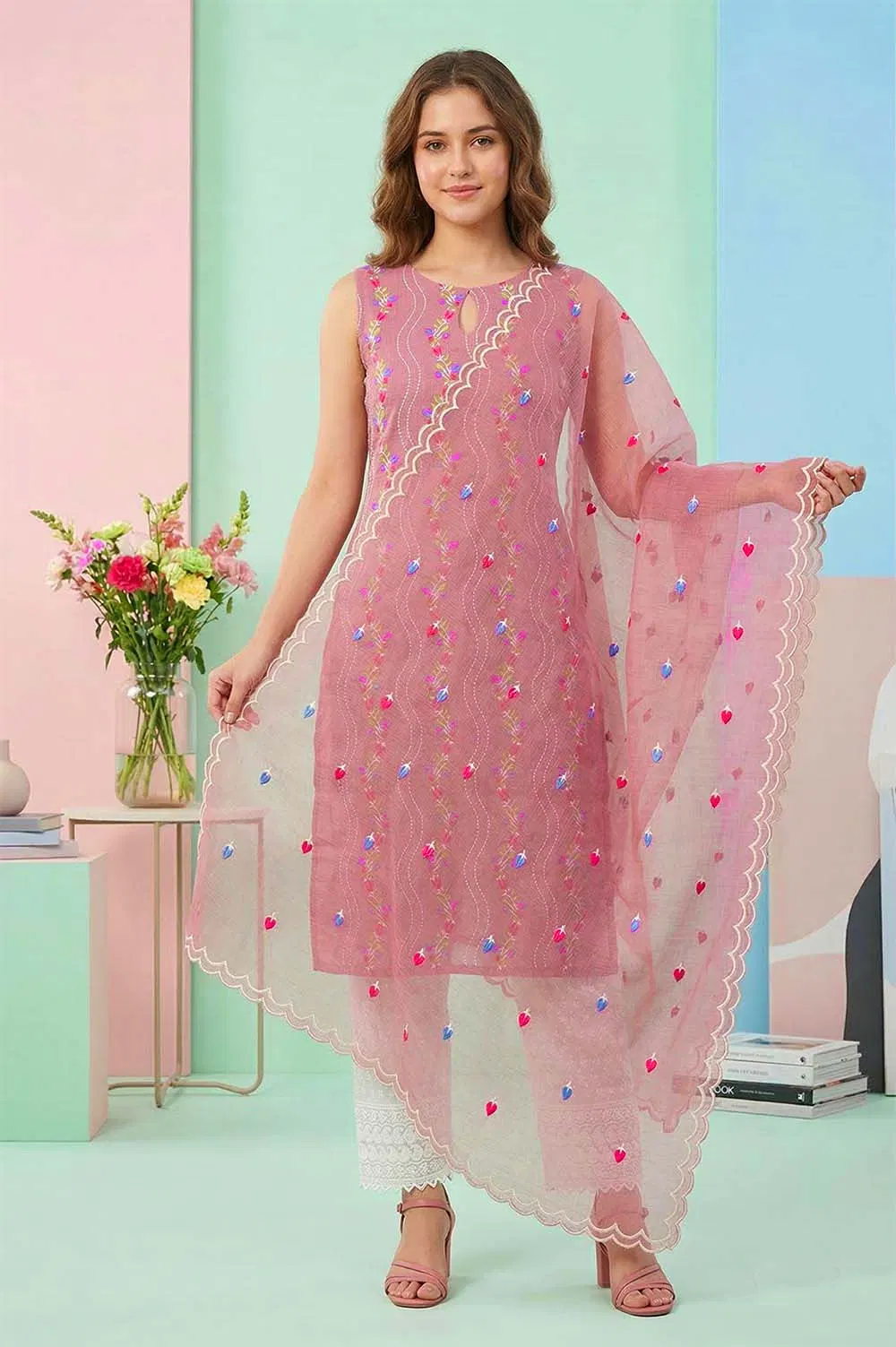 Kota Embroidery Work Salwar Suit Set (3pcs)