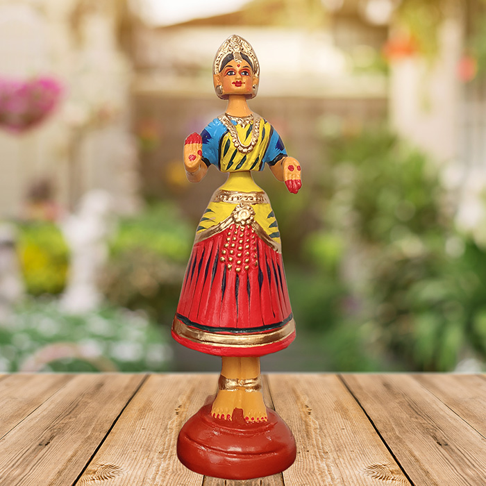 Thirukannur Papier Mache - Dancing Doll Putta Bomma (1 Ft)