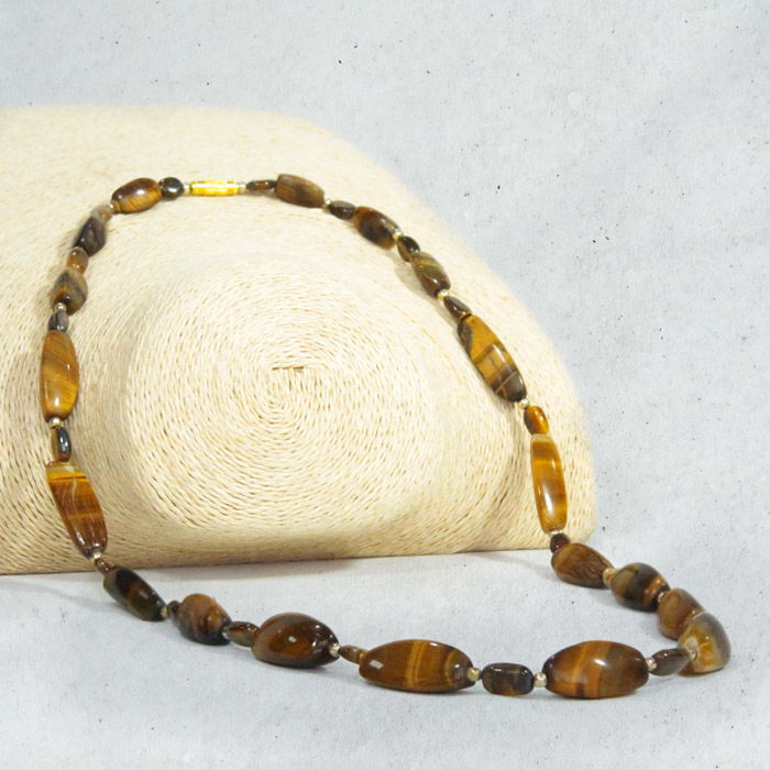 Cambay Agates Necklace Tiger Eye