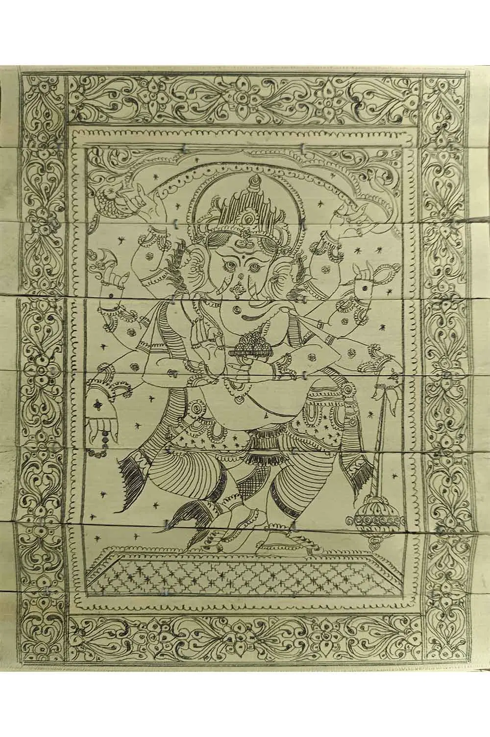 Odisha Talapatra Engraved Painting - Ganesha (8*10 Inch)