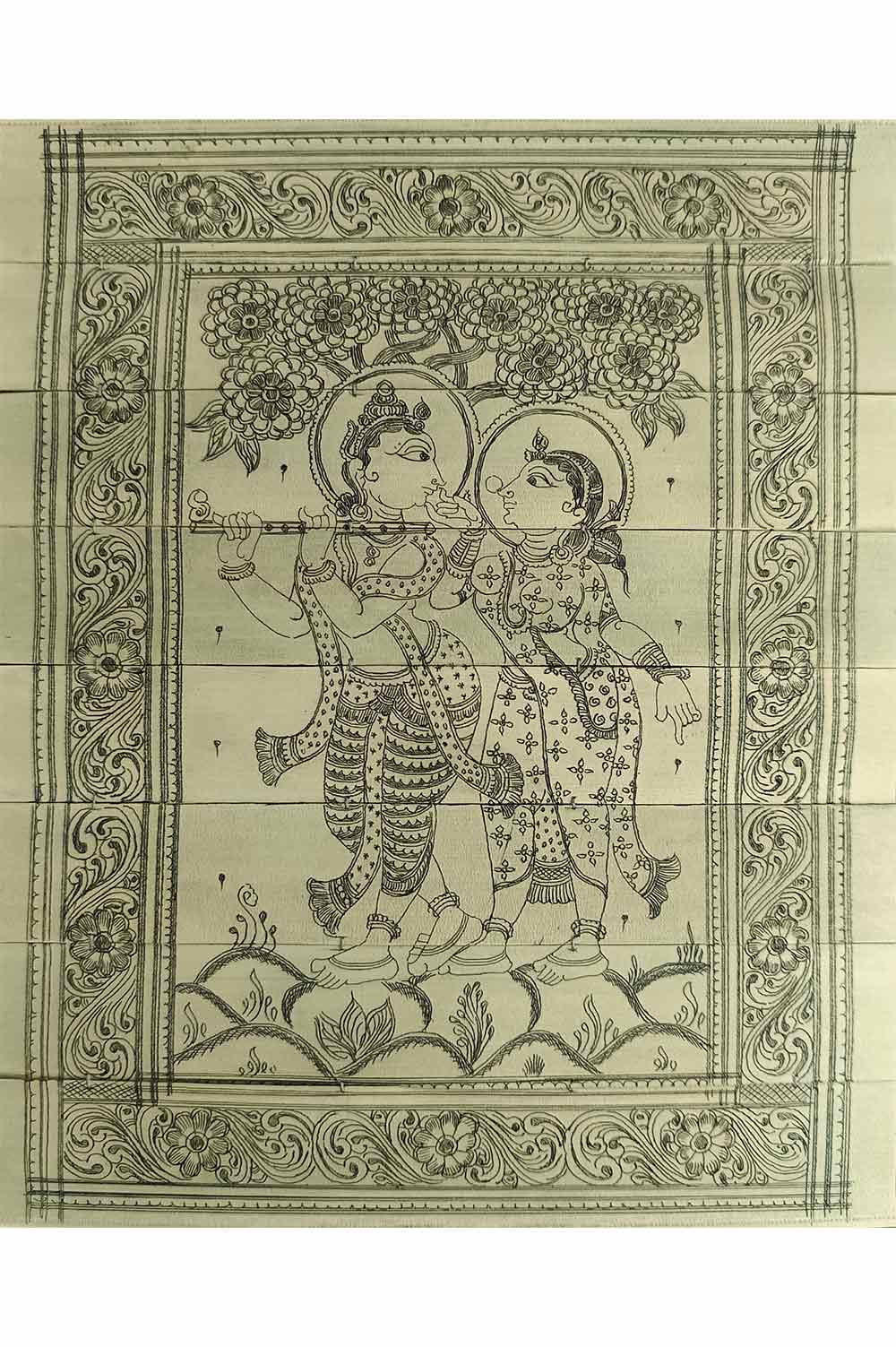 Odisha Talapatra Engraved Painting - Radha Krishna (8*10 Inch)