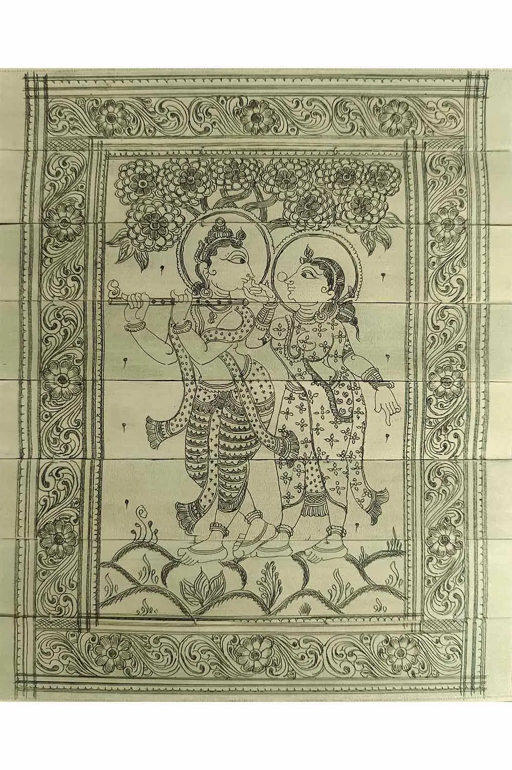 Odisha Talapatra Engraved Painting - Radha Krishna (8*10 Inch)