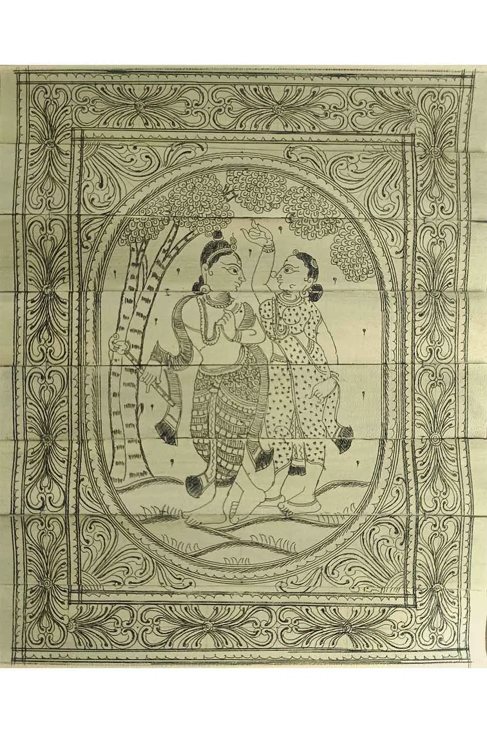 Odisha Talapatra Engraved Art - Radha Krishna (8*10 Inch)