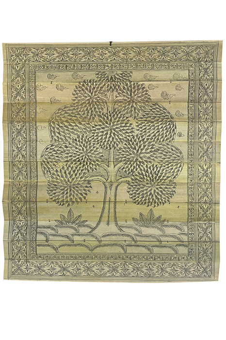 Odisha Talapatra Engraved Painting - Tree of Life (8*12 Inch)