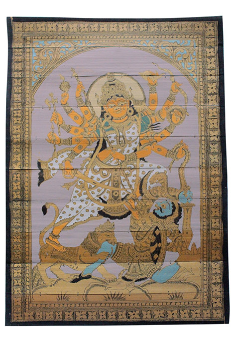 Odisha Talapatra Engraved Painting - Durga (9*12 Inch)