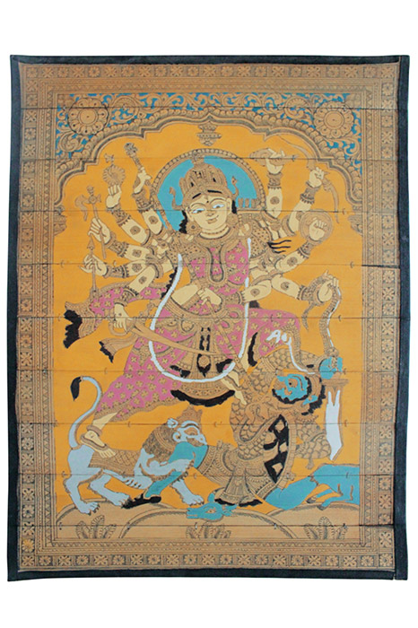 Odisha Talapatra Engraved Painting - Durga (9*12 Inch)