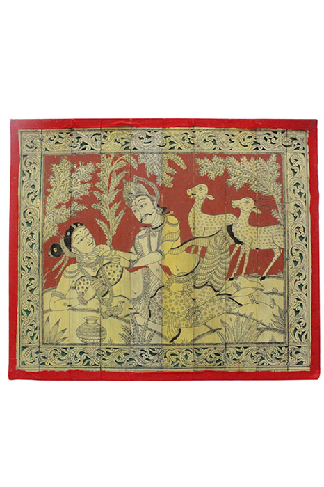 Odisha Talapatra Engraved Painting - Shakunthale Dushantha (12*10 Inch)