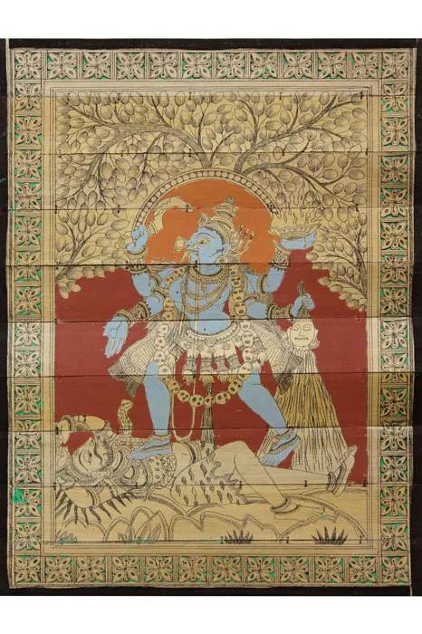 Odisha Talapatra Engraved Painting - Kali (9*12 Inch)