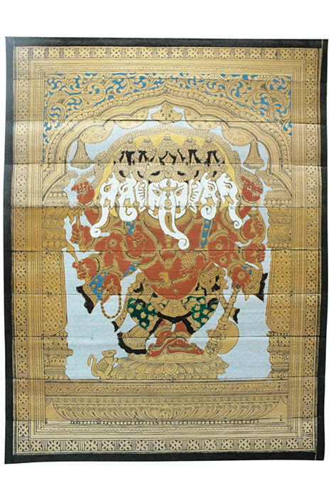 Odisha Talapatra Engraved Painting - Pancha Mukhi Ganesha (9*12 Inch)