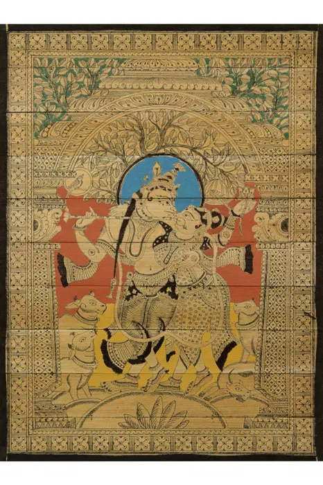 Odisha Talapatra Engraved Painting - Radha Krishna (9*12 Inch)