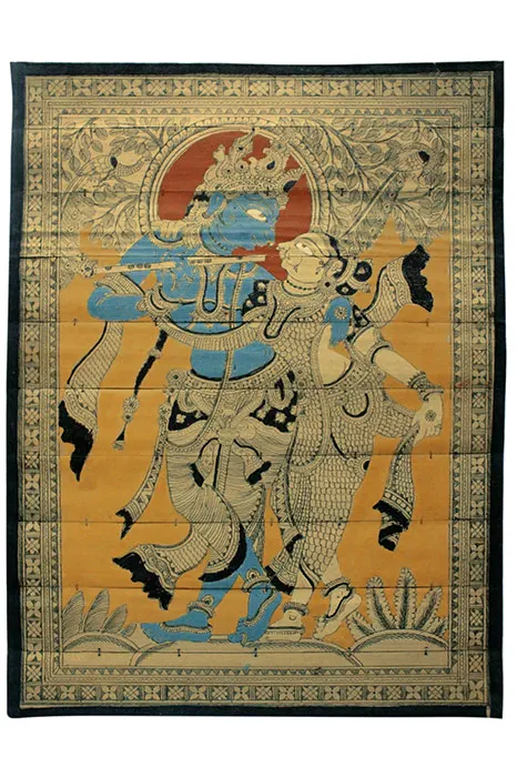 Odisha Talapatra Engraved Art - Radha Krishna (9*12 Inch)